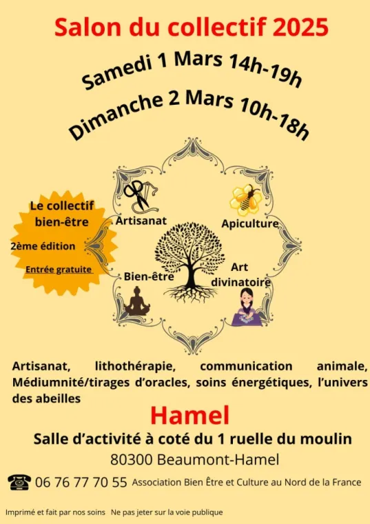 Salon les 1 et 2 mars 2024 organisé par l' association Bien-Etre et Culture au Nord de la France, Albert, VERONIQUE COLLOT